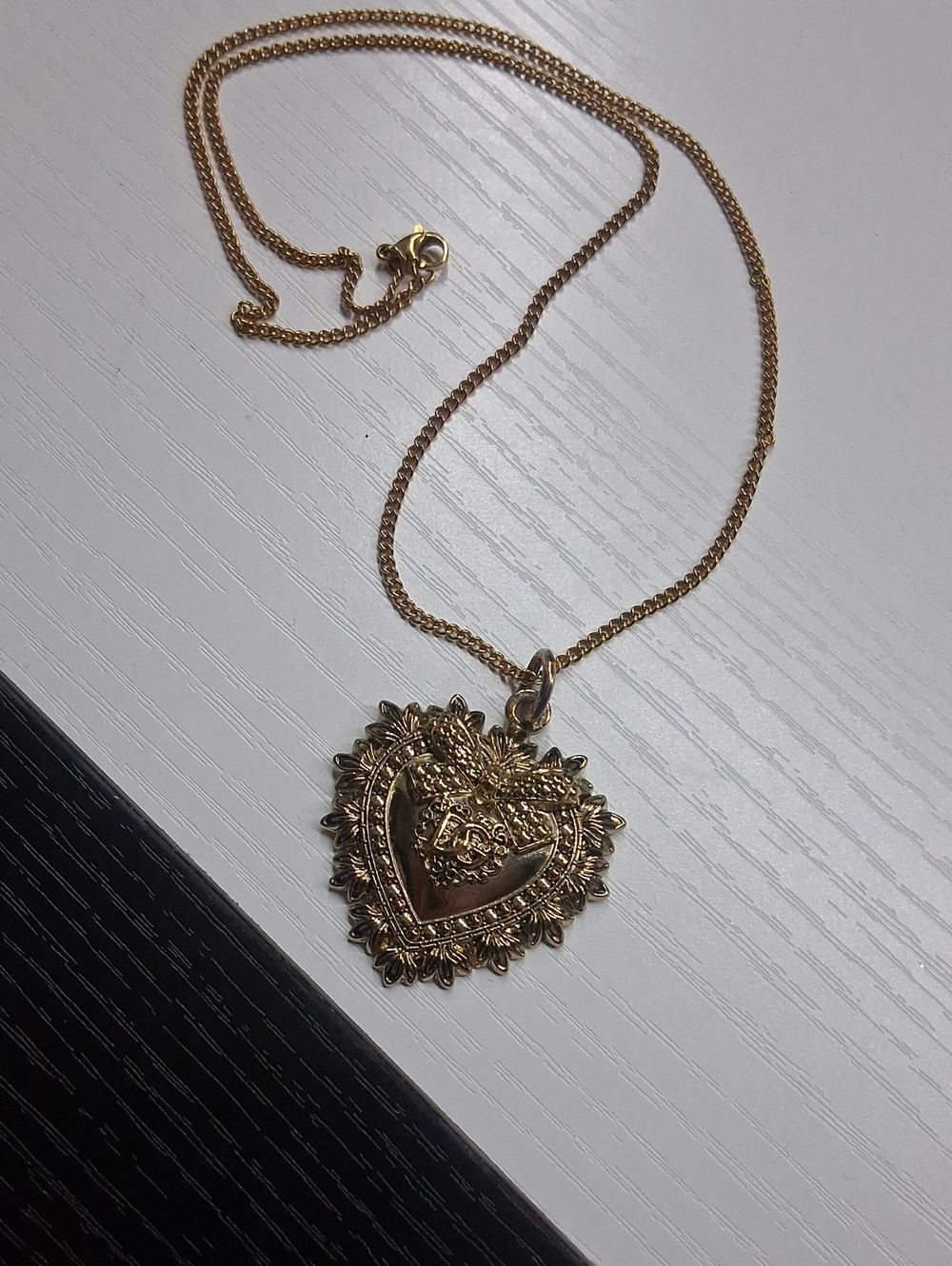 Repurpose Gold Heart AUTHENTIC Dolce Gabanna Pendant Necklace.